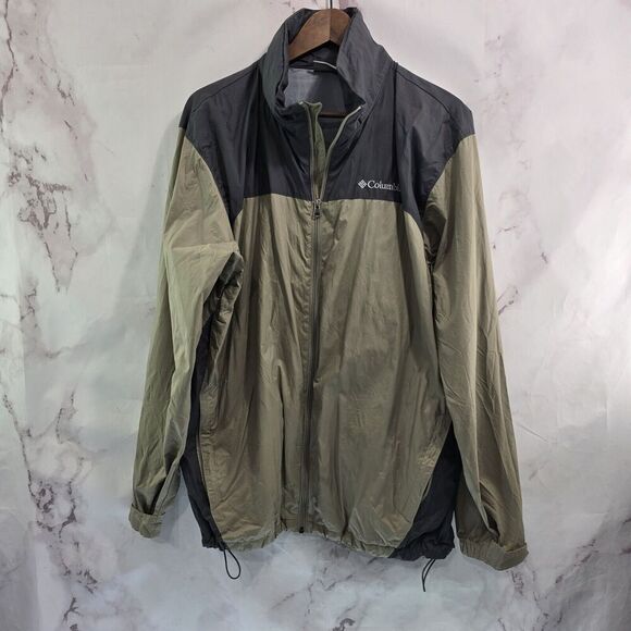 Columbia Rain Jacket Mens Medium Gray Windbreaker Coat Waterproof Glennaker II - Picture 1 of 13